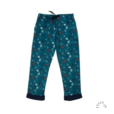 Pull-on trousers with decorative ribbon