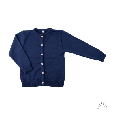 Cardigan organic knitted wool