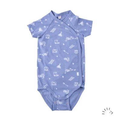 Short sleeve wrap bodysuit cotton