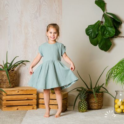 Kurzarmkleid Musselin GOTS