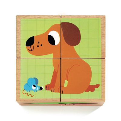 DJECO Würfelpuzzle Wouaf & Co 