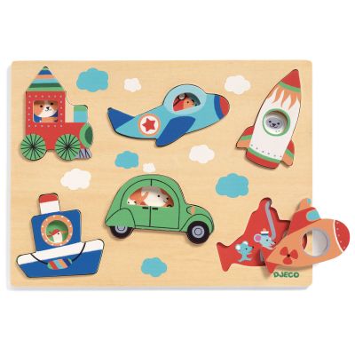 DJECO Holzpuzzle Coucou Vroum
