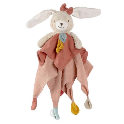Schmusetuch Hase rosa Fehn