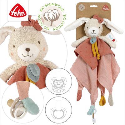 Schmusetuch Hase rosa Fehn